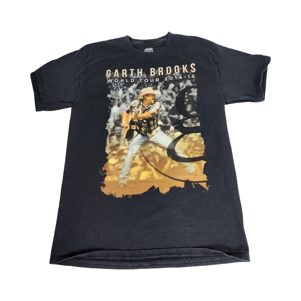 Garth Brooks World Tour 2014-15 Men Black Graphic T-Shirt Hanes Beefy-T Medium
